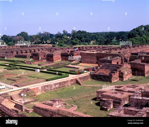 Ruins Of Oldest Nalanda University And Buddhist Monastic Of Bihar State