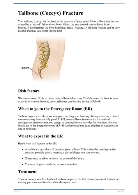 Text - Tailbone (Coccyx) Fracture - HealthClips Online