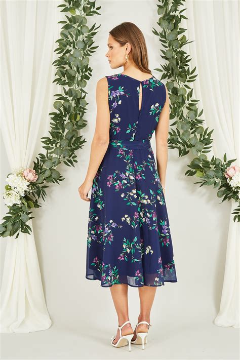 Buy Yumi Blue Floral Print Midi Skater Dress From The Next Uk Online Shop