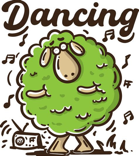 cute sheep dancing cartoon vector illustration. t shirt design 13443448 ...