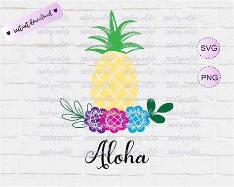 Aloha With Pineapple Svg Png Beaches Svg Files For Cricut Etsy