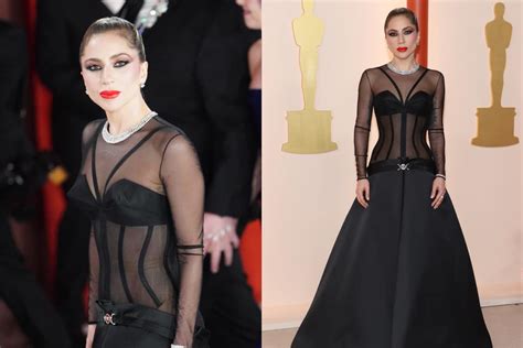 Lady Gagas Butt Baring Red Carpet Gown At The 2023 Oscars Was