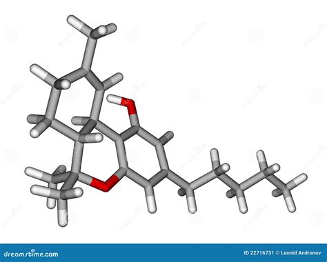 Tetrahydrocannabinol Molecular Structure On White Background Royalty ...