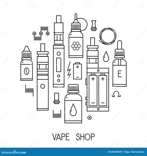 Vector Vape Icons Elements Set Stock Illustration CartoonDealer