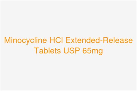 Minocycline Hcl Er Tablets Usp 65mg