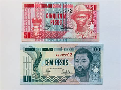 Pcs Guinea Bissau Pesos Banknote Set Guinea Currency Etsy