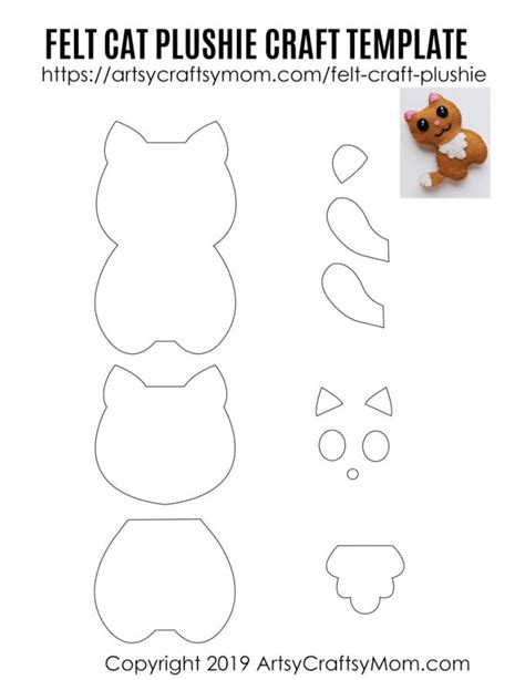 DIY Felt Cat Plushie + Free Printable Template