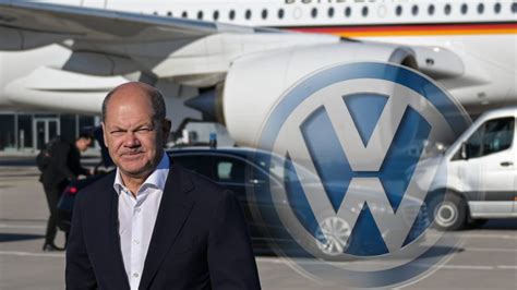 Volkswagen Im Elend Und Kanzler Olaf Scholz Zeigt Mit Dem Finger Auf