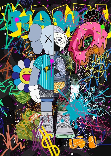 Kaw Kaws Bearbrick Poster Picture Metal Print Paint By Joshuyn