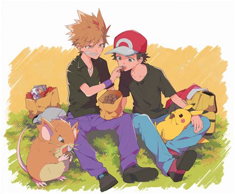 Pikachu Red Blue Oak And Raticate Pokemon And More Drawn By