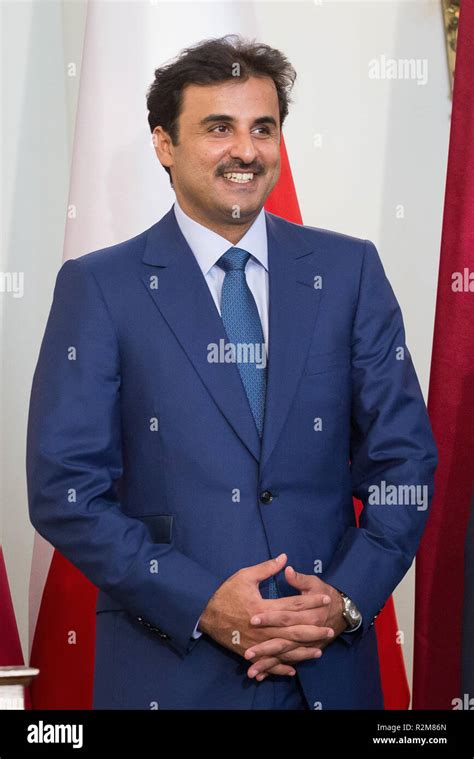 Emir Of Qatar Tamim Bin Hamad Al Thani During The Press Conference At