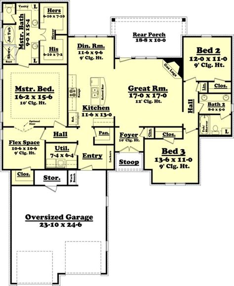 European Style House Plan 3 Beds 2 Baths 2000 Sqft Plan 430 73