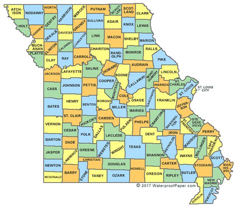 Printable Missouri Maps | State Outline, County, Cities