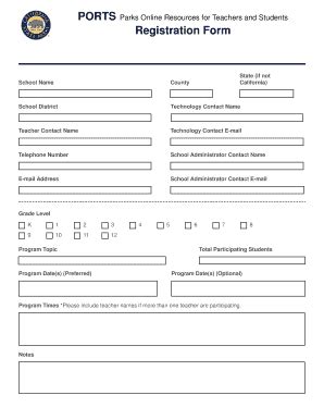 Fillable Online PORTS Registration Form PDF California Fax Email