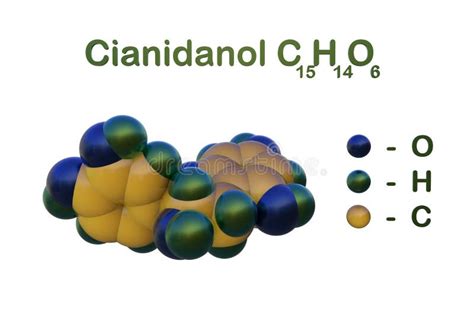 Structural Chemical Formula And Space Filling Molecular Model Of