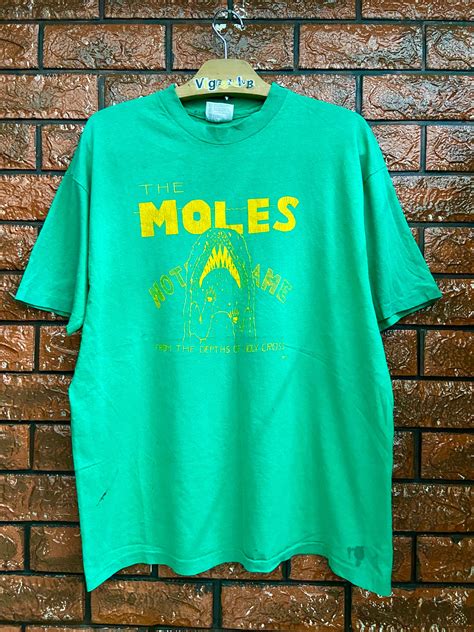 Vintage 80s Rare The Moles Psychedelic Art Rock Punk Band T Etsy