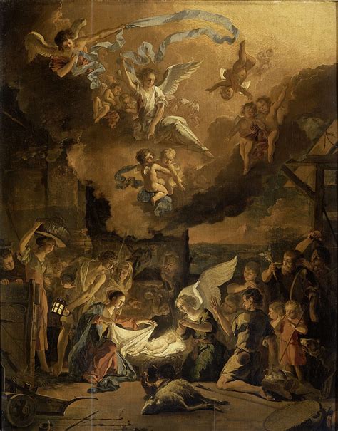 The Adoration Of The Shepherds 1663 Painting Abraham Dani Lsz