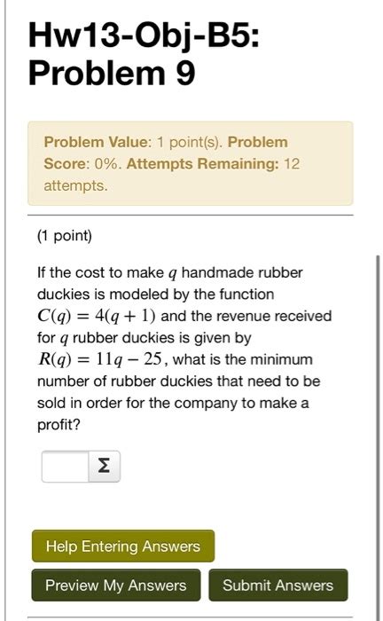 Hw Obj B Problem Problem Value Points Problem Score Attempts