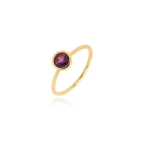 Bague Umba Or Milli Mes Grenat Rhodolite Ronde Serengeti