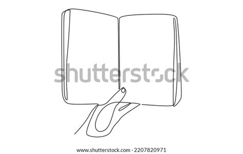 Continuous Line Hands Holding Book Stock Vector Royalty Free