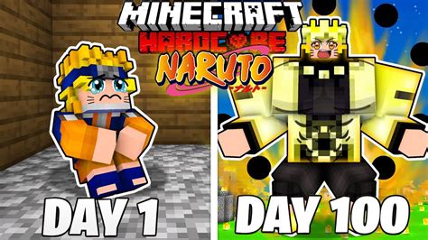 I Survived 100 Days As NARUTO In HARDCORE Minecraft YouTube