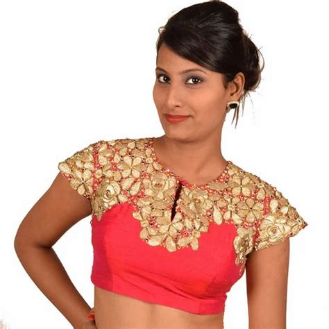 Embroidered Red Raw Silk Floral Blouse Rs 4999 Piece Soucika Couture Llp Id 16369042473