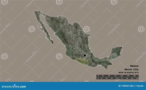 Ubicación Del Estado De Guerrero En México Satélite Stock De