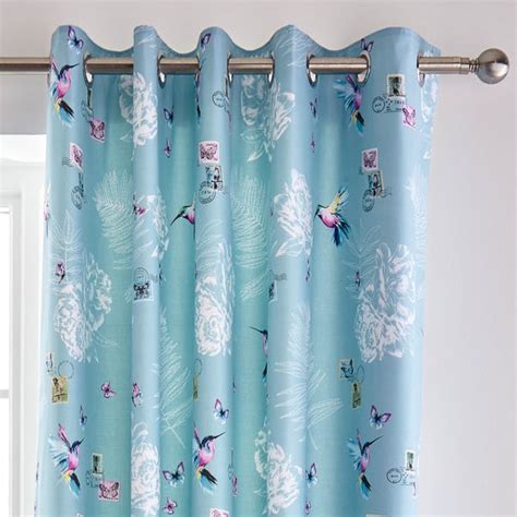 Heavenly Hummingbird Blackout Bedding Eyelet Curtains Dunelm