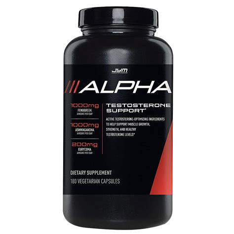 JYM Alpha, 180 Veggie Capsules, Supports Testosterone Levels, Enhance Strength and Muscle Size ...