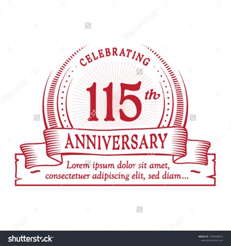 115th Anniversary Design Template Vector And Royalty Free Stock