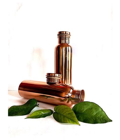 New Raj Enterprises Plain Copper Bottle Set Of Brown Ml Ml Copper