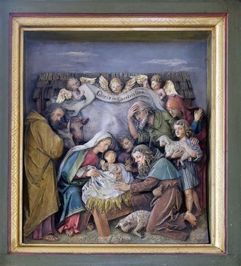 Birth Of Jesus Adoration Of The Shepherds Editorial Stock Image