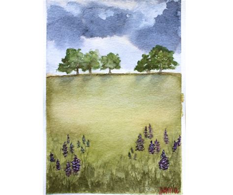 English Countryside Original Watercolor