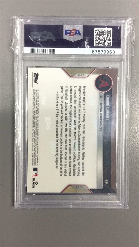 2022 Topps Now 804 Corbin Carroll Psa 10 Gamestop