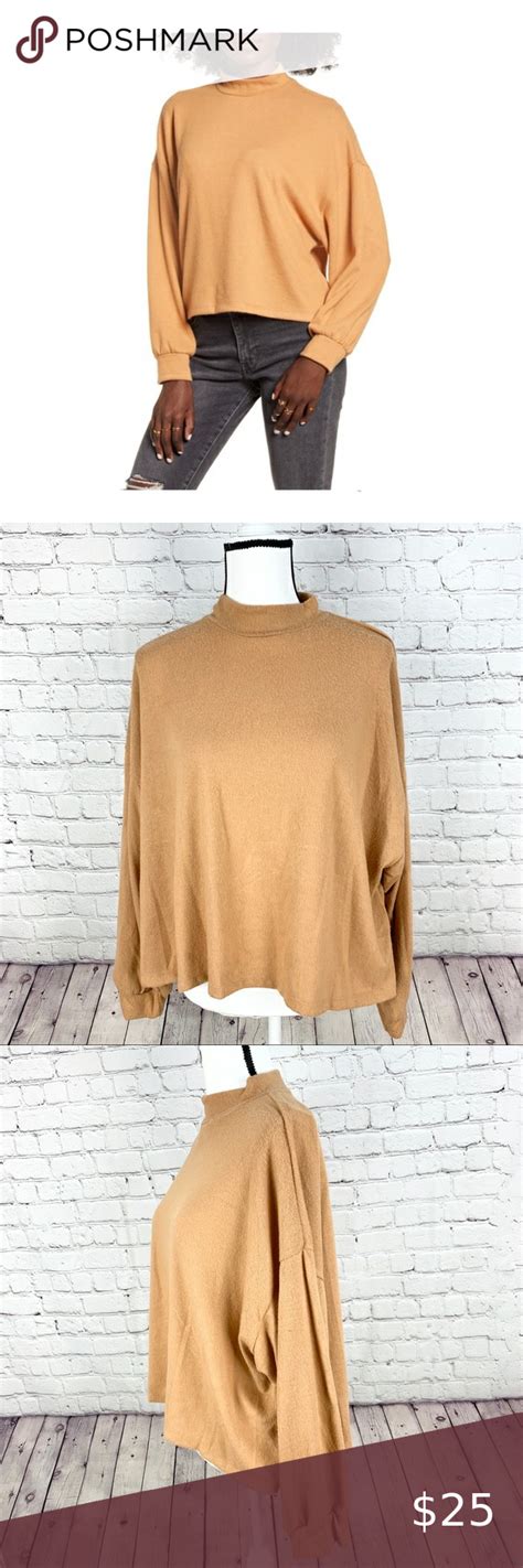 All In Favor Mock Neck Sweatshirt Tan Xxl