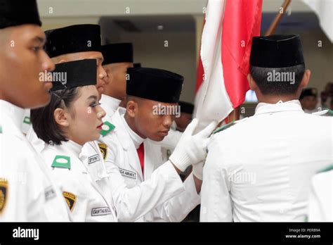 Madiun Indonesia 15th Aug 2018 The Pusaka Flag Lifting Force