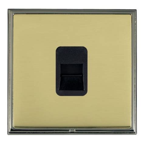 Hamilton Linea Scala Cfx Black Nickel Framepolished Brass Plate 1 Gang Telephone Slave Socket