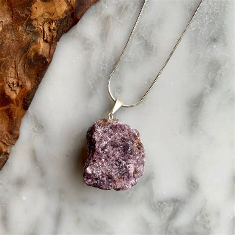 Rough Lepidolite Pendant Minera Emporium Crystal Mineral Shop