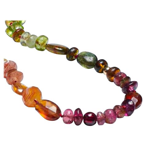 Multi Sapphire And Ethiopian Opal Beaded Necklace With Tourmaline In