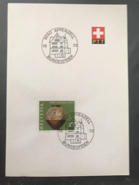 Schweiz 1973 Werbestempel Bundesfeier Appenzell Pro Patria M Kaufen