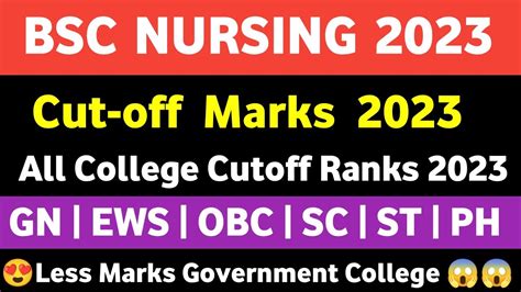 Neet 2023 Cut Off Marks For Bsc Nursing Bsc Nursing Admission Through Neet 2023 Youtube