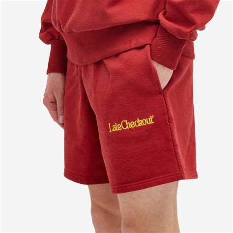 Late Checkout Logo Shorts Red End Gb