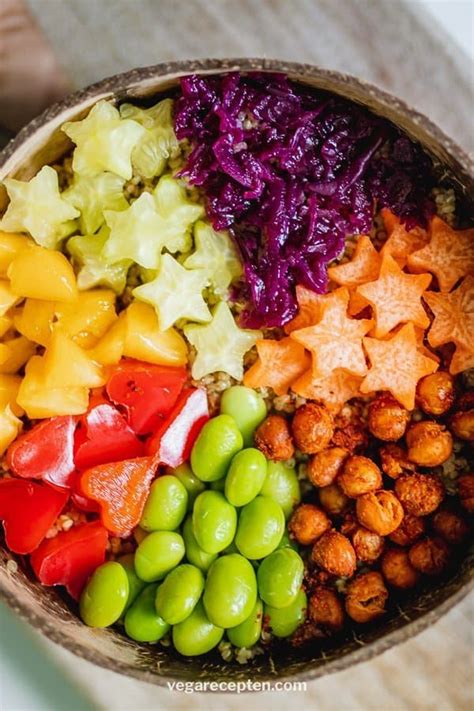 Rainbow Buddha Bowl Vegan Recipe Vega Recepten