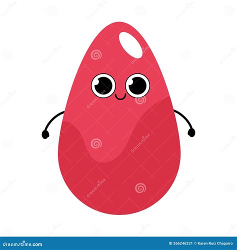 Isolated Cute Happy Blood Drop Character Vector Stock Vector