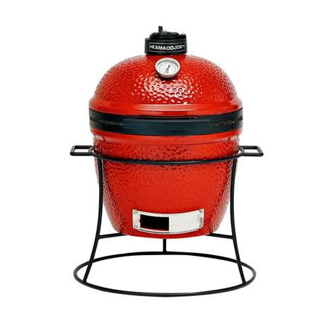 Kamado Joe Joe Jr In Portable Charcoal Grill In Red With Cast