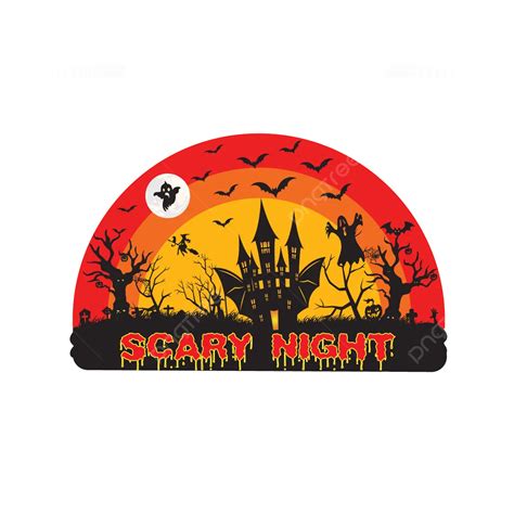 Halloween Scary Night T Shirt Design Vector Halloween T Shirt Design