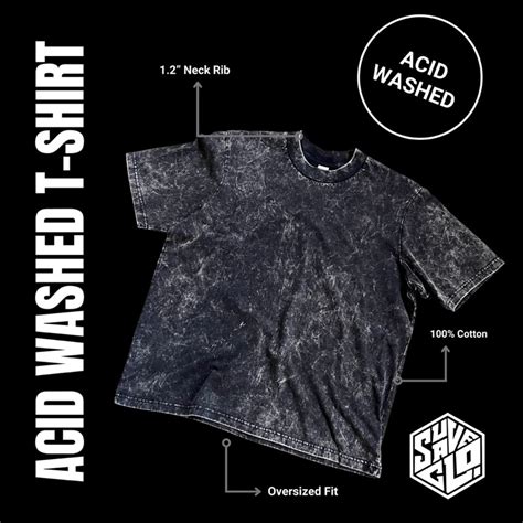 Acid Wash T Shirt Pro Club Fit Black Acid Wash Shopee Philippines