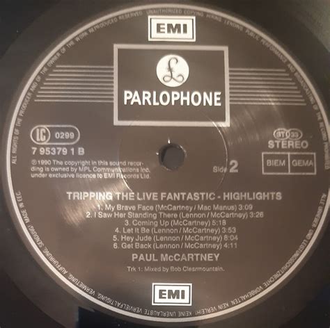 Paul Mccartney Tripping The Live Fantastic Highlights Lp Dreams