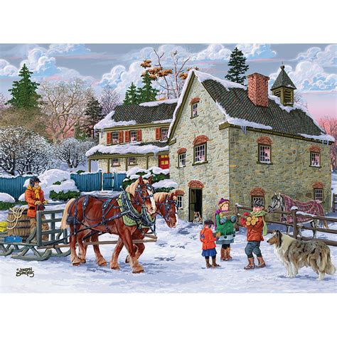 Winter Chores Large Piece Jigsaw Puzzle Spilsbury