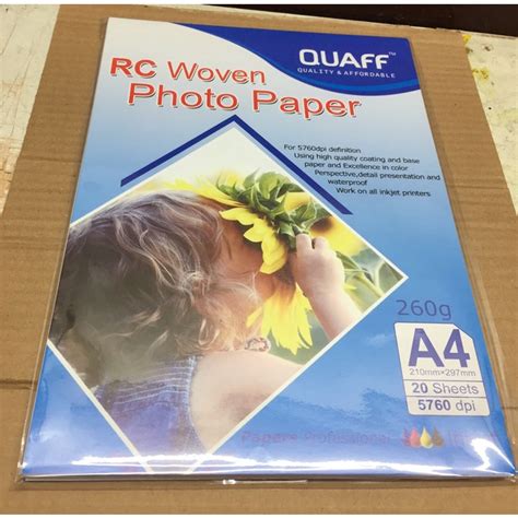 QUAFF RC Woven A4 5R 3R 4R Size 260gsm No Back Print 20